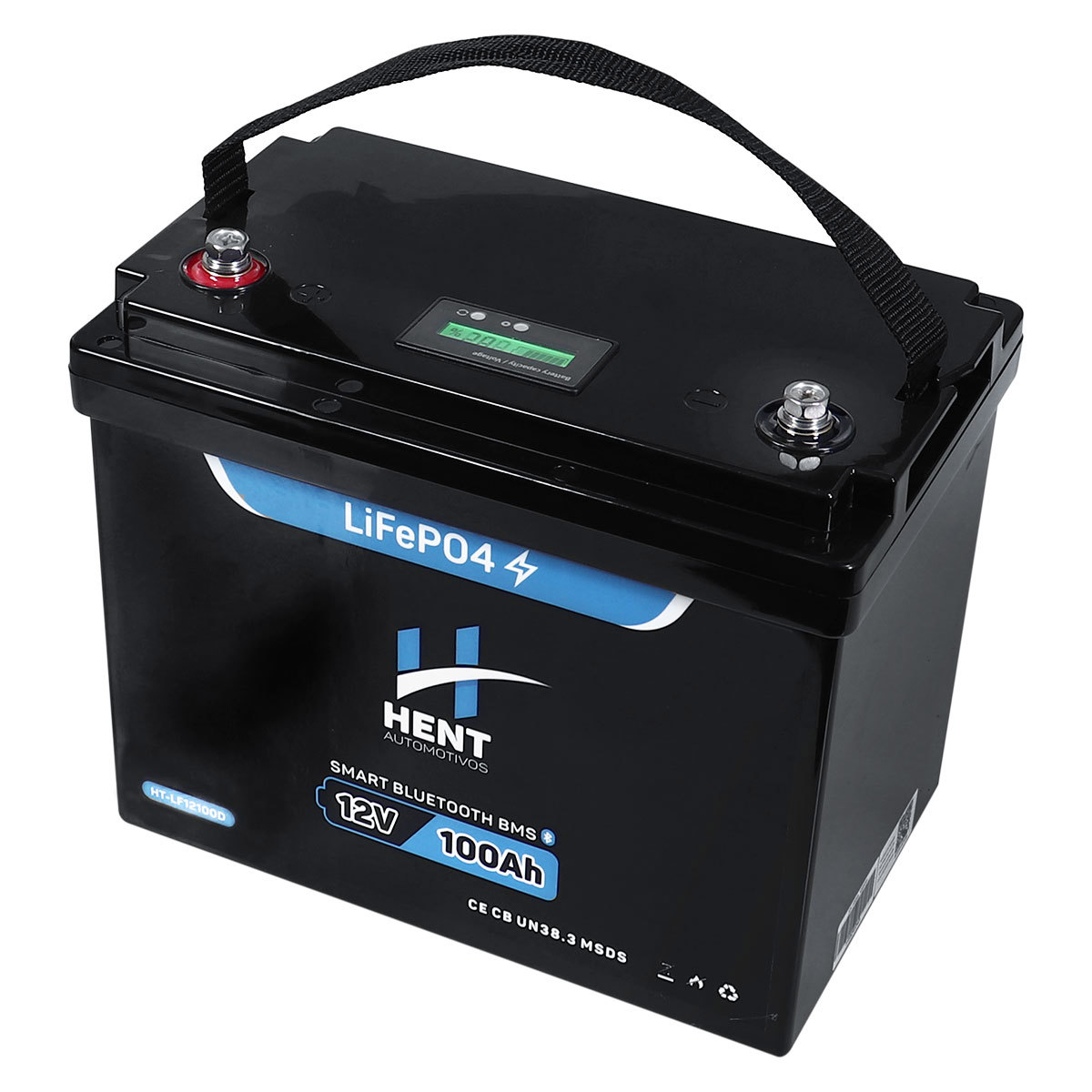 BATERIA LIFEPO4 LÍTIO E BLUETOOTH 12v 100AH 1,2 KWH COM DISPLAY