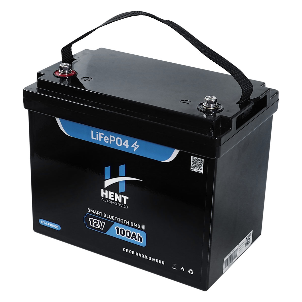 BATERIA LIFEPO4 LÍTIO E BLUETOOTH 12v 100AH 1,2 KWH