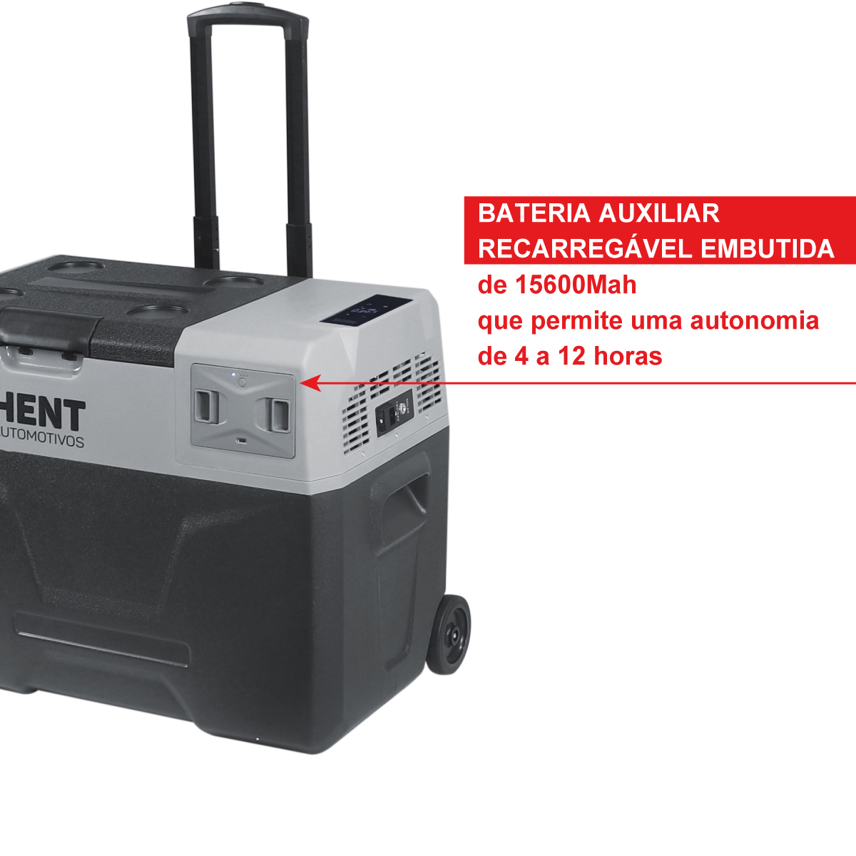 Geladeira 40l Portátil C/ Bateria Auxiliar E Rodas Camping é na