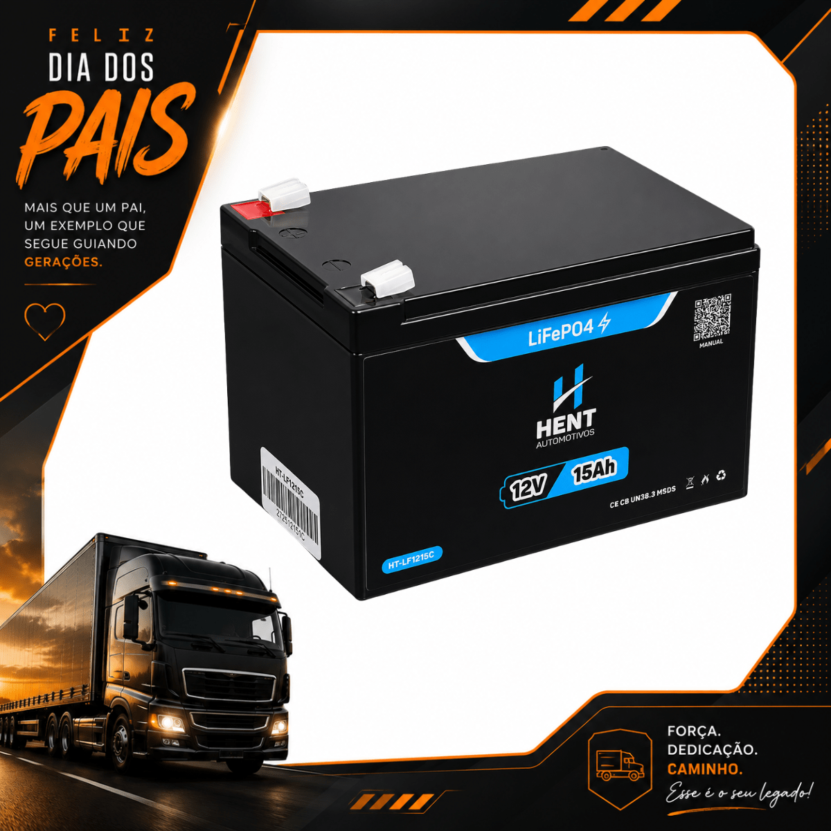 Bateria Lifepo4 12v 15ah Lítio 192wh Bms