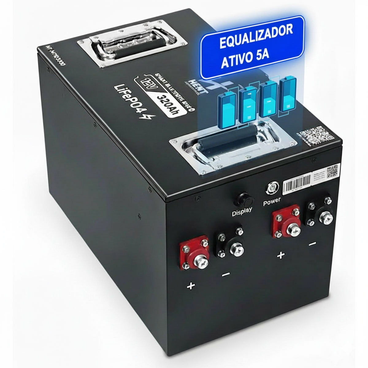 BATERIA LIFEPO4 LÍTIO E BLUETOOTH 12v 320AH 4,0 KWH
