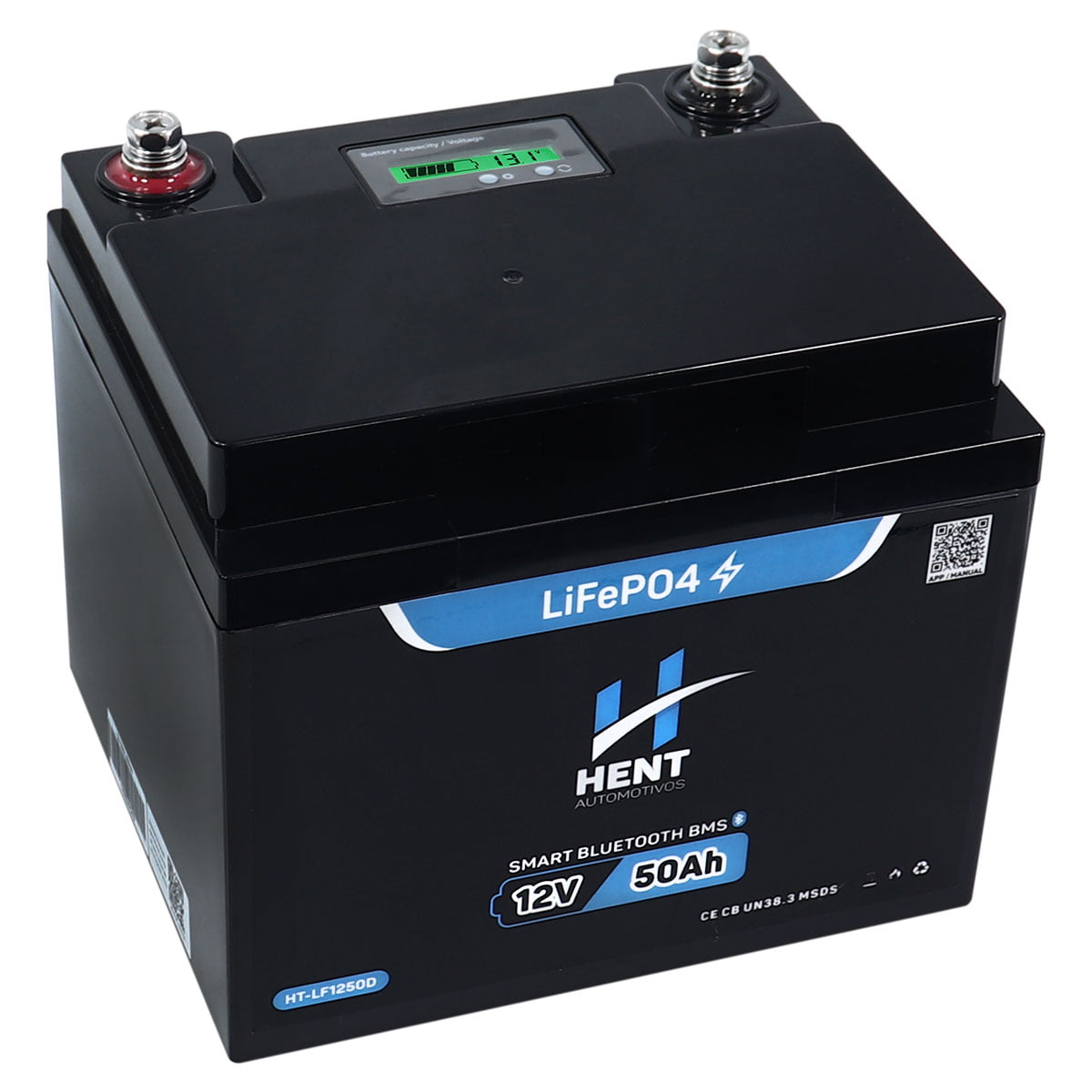 BATERIA LIFEPO4 LÍTIO E BLUETOOTH 12v 50AH 1,2 KWH COM DISPLAY