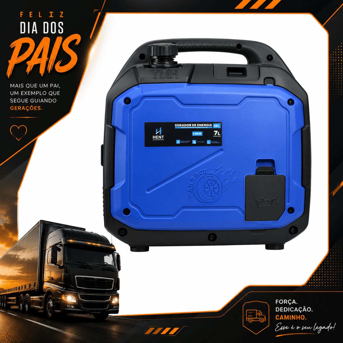Gerador Automotivo De Energia Portatil 12v Caminhão 1100w
