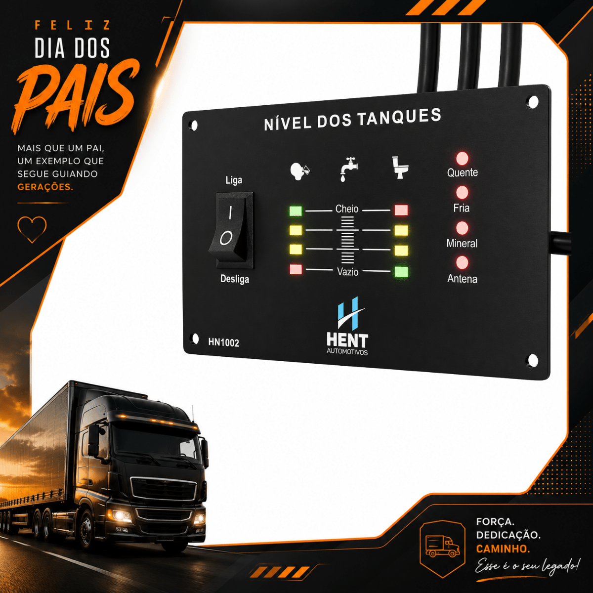 Medidor Nível Agua 2 Tanques + 4 Sinal Motorhome Sensor