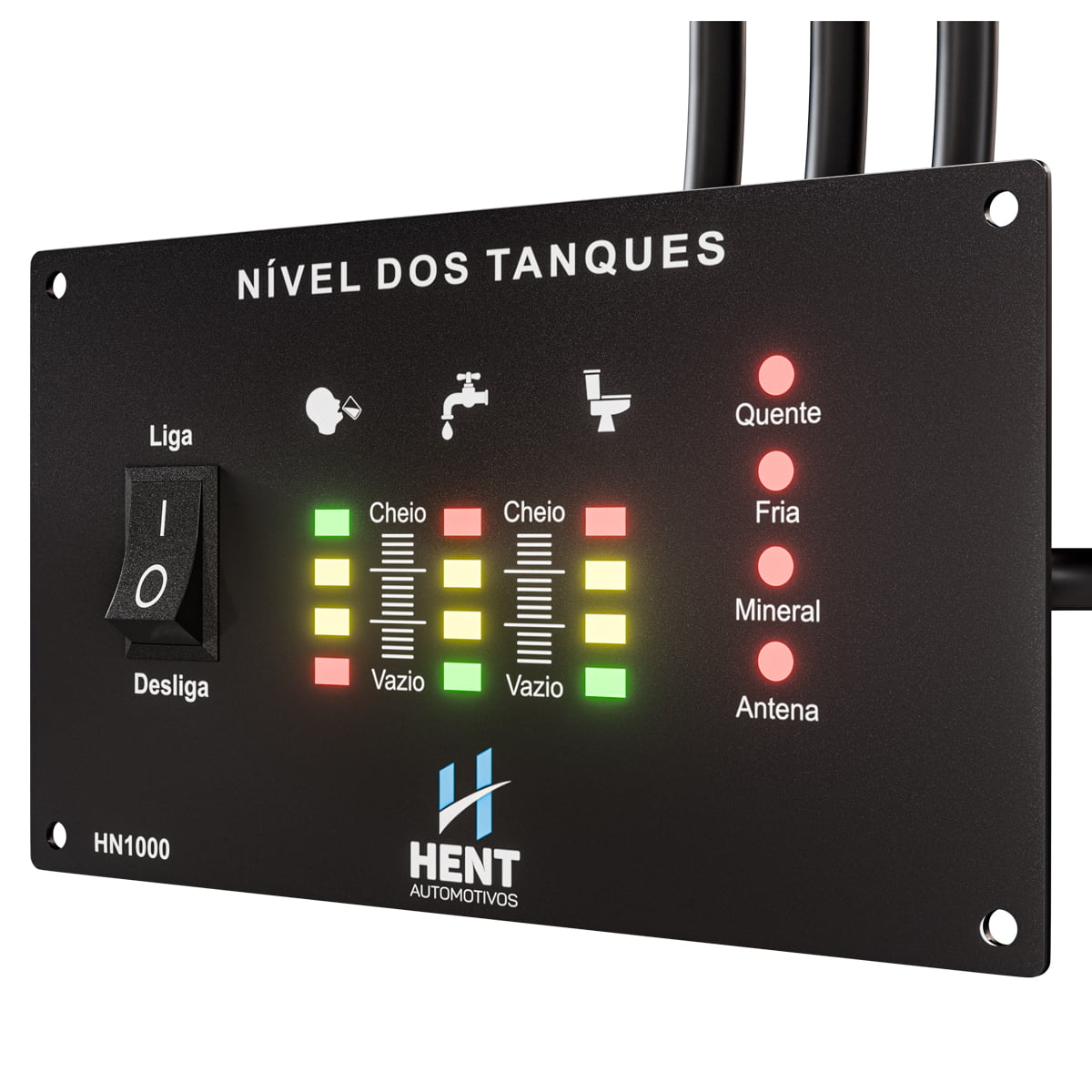 Painel Medidor Nível De Água 3 Tanques Motorhome Sensor