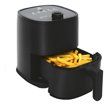 Fritadeira Elétrica Air Fryer Portátil Automotiva 24v Hent Preto