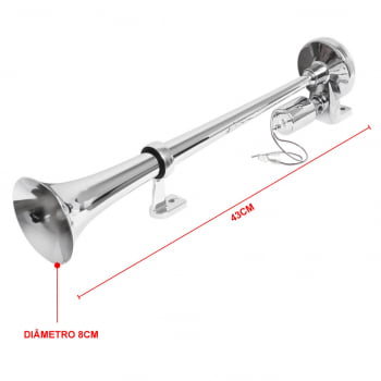 Buzina Maritima 45cm 12/24v - Hent Automotivos