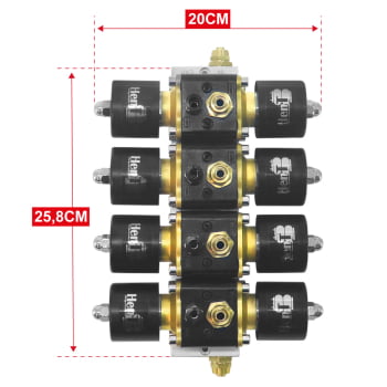 BLOCO DE 8 VALVULAS 1/2"  SUSPENSAO A AR E CONEXÕES - Hent automotivos 