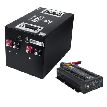 Kit bateria lifepo4 12v metal 320A com carregador dc-dc 40A