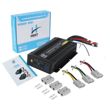 Kit bateria lifepo4 12v 300A s/ display carregador dc-dc 40A