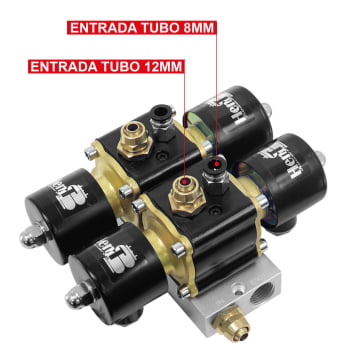 BLOCO DE 4 VALVULAS 1/2" SUSPENSAO A AR E CONEXÕES - Hent automotivos 