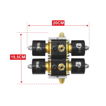 BLOCO DE 4 VALVULAS 1/2" SUSPENSAO A AR E CONEXÕES - Hent automotivos 