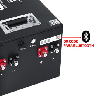 BATERIA LIFEPO4 LÍTIO E BLUETOOTH METAL 48V 100AH 4,8KWH