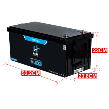 BATERIA LIFEPO4 LÍTIO E BLUETOOTH 12v 200AH 2,5 KWH