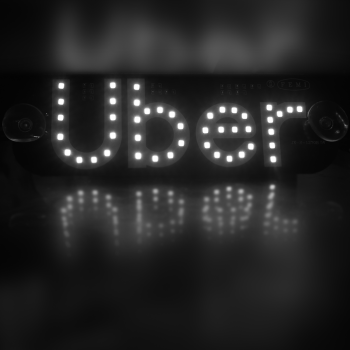 PLACA DE LED UBER USB BRANCO