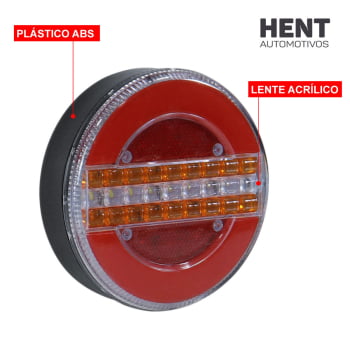 Sinaleira Traseira Led Sequencial Carreta, Reboque, Caminhão Vermelho