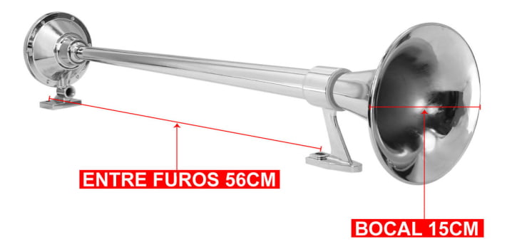 BUZINA MARITIMA ELETROPNEUMATICA - 74CM S/ VALVULA