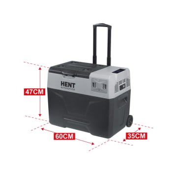 Geladeira 40l Portátil C/ Bateria Auxiliar E Rodas Camping