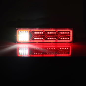 Par Lanterna Sequencial Traseira Led Reboque, Caminhão Direito Vermelho