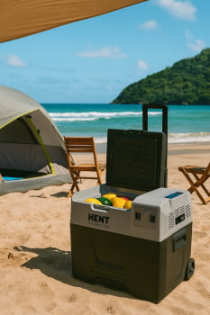 Geladeira 40l Portátil C/ Bateria Auxiliar E Rodas Camping