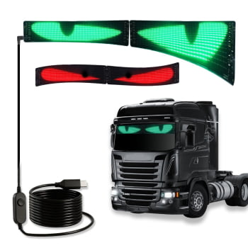 Par Olho Led Caminhão Flexível Olho 90 X 20 Carro 