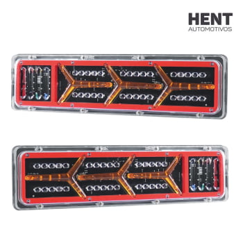 Par Lanterna Sequencial Traseira Led Reboque, Caminhão Direito Vermelho