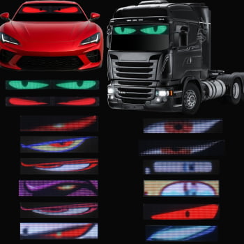 Par Olho Led Caminhão Flexivel 59 X 12 Texto Imagens Carro