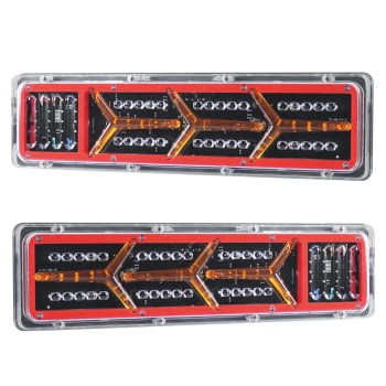 Par Lanterna Sequencial Traseira Led Reboque, Caminhão Direito Vermelho