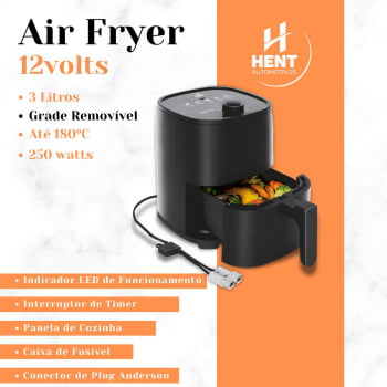 Air Fryer 12v 3l Portátil Motorhome Caminhão