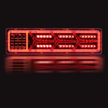 Par Lanterna Sequencial Traseira Led Reboque, Caminhão Direito Vermelho