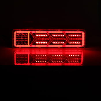 Par Lanterna Sequencial Traseira Led Reboque, Caminhão Direito Vermelho