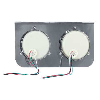 Par Lanterna Led Traseira Dupla Inox Caminhão, Carretinha