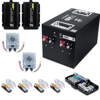 kit bateria lifepo4 320A+carregador DC-DC+ controlador MPPT