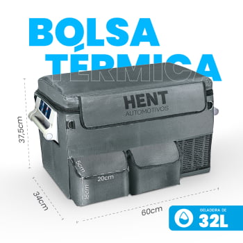Capa de geladeira portátil térmica e impermeável 32L - hent automotivos
