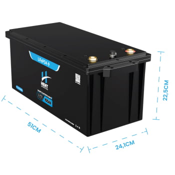 Kit Bateria LiFePO4 24V 100Ah + Carregador 24V 20A Hent