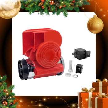 BUZINA AR COMPACTA COM COMPRESSOR 12V MOTO CARRO CAMINHAO