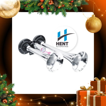 Buzina Elétropneumática 2 Cornetas Cromada Caminhão 12/24V