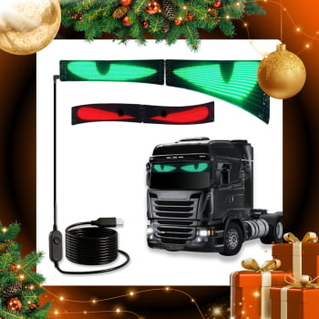 Par Olho Led Caminhão Flexível 59 X 12 Texto Imagens Carro