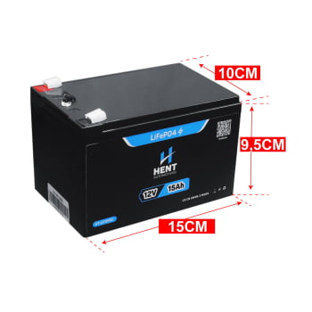 Bateria Lifepo4 12v 15ah Lítio 192wh Bms