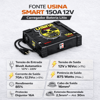 FONTE CARREGADOR  AUTOMOTIVA 12V 70A