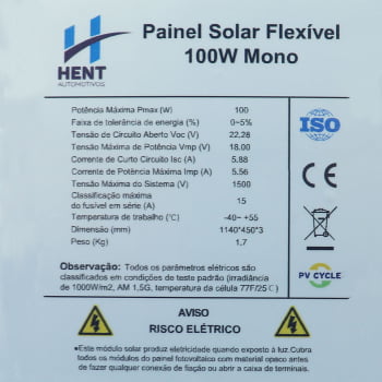 Painel Solar Fotovoltaico Flexível 100w