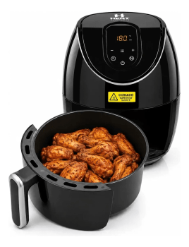 Fritadeira Elétrica Air Fryer Portátil Automotiva 24v Hent Preto