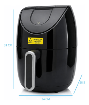 Fritadeira Elétrica Air Fryer Portátil Automotiva 24v Hent Preto