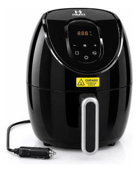 Fritadeira Elétrica Air Fryer Portátil Automotiva 24v Hent Preto