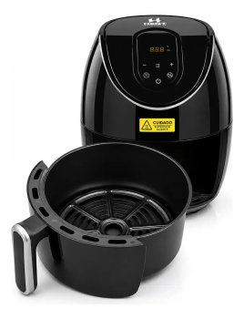 Fritadeira Elétrica Air Fryer Portátil Automotiva 24v Hent Preto