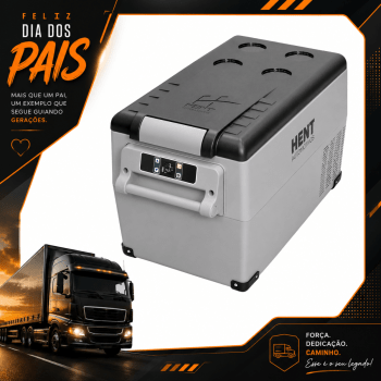 GELADEIRA PORTÁTIL HenT 32 LITROS PARA CAMINHÃO, CARRO, VAN, MOTOR HOME, 12-24 GELADEIRA PORTÁTIL HenT 32 LITROS PARA CAMINHÃO, CARRO, VAN, MOTOR HOME, 12-24