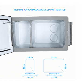 Geladeira Portátil HenT 42 Litros Quadrivolt 12v 24v 127v 220v