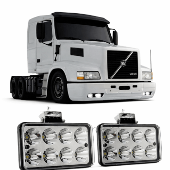 Farol Auxiliar De Milha Retangular 8 Led 24w 12v 24v