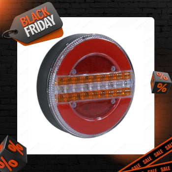 Sinaleira Traseira Led Sequencial Carreta, Reboque, Caminhão Vermelho