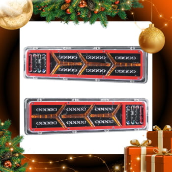 Par Lanterna Sequencial Traseira Led Reboque, Caminhão Direito Vermelho